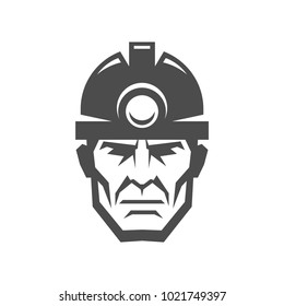 Miner In A Helmet Logo. Collier Icon