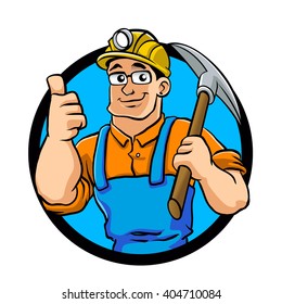 miner hold the pick axe