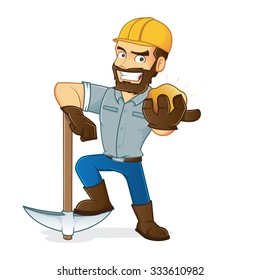 Miner holding gold