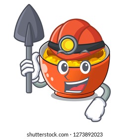 Miner hot katsudon on the cartoon table