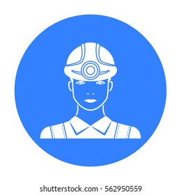 Miner icon in black style isolated on white background. Mine symbol stock vector illustration.