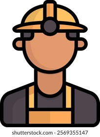 Miner Icon Lineal Color Vector Illustration