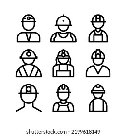 miner icon or logo isolated sign symbol vector illustration - Collection of high quality black style vector icons
