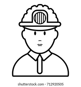 Miner icon. Outline illustration of miner vector icon for web design isolated on white background