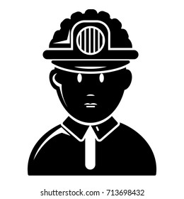 Miner icon . Simple illustration of miner vector icon for web design isolated on white background