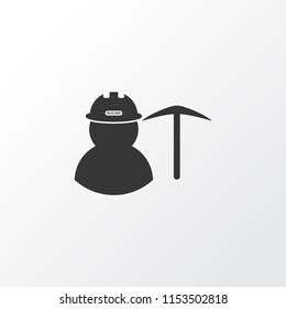 Miner icon symbol. Premium quality isolated worker element in trendy style.