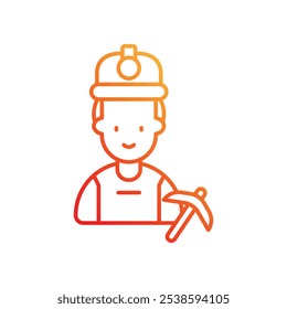 miner icon with white background vector stock illustration