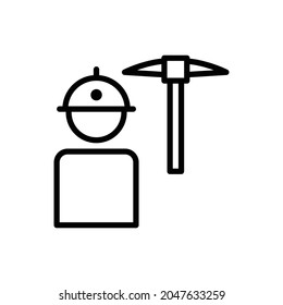 icono del miner, ilustración del vector del icono del trabajador
