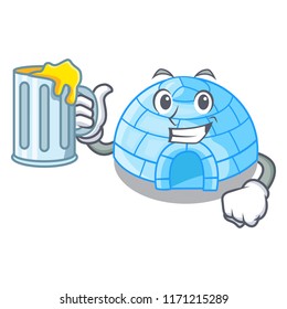 Miner igloo ice house isolated on mascot