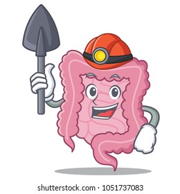 Miner intestine mascot cartoon style