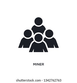miner isolated icon. simple element illustration from humans concept icons. miner editable logo sign symbol design on white background. can be use for web and mobile