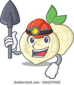 Miner jicama fruit in the character refrigerator