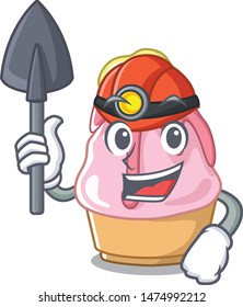 Miner kakigori with in the cartoon shape