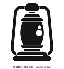 Miner kerosene lamp icon simple vector. Fuel heater tank. Metal oil lamp