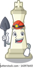 Miner king chess above wooden cartoon table