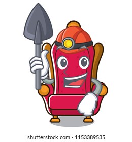 Miner king throne mascot cartoon