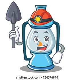 Miner lantern character cartoon style