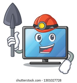 Miner lcd tv in shape of mascot