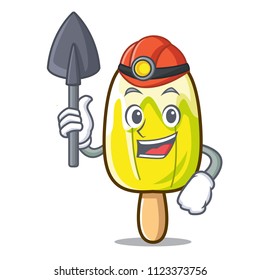 Miner lemon ice cream mascot cartoon