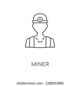 Miner linear icon. Miner concept stroke symbol design. Thin graphic elements vector illustration, outline pattern on a white background, eps 10.