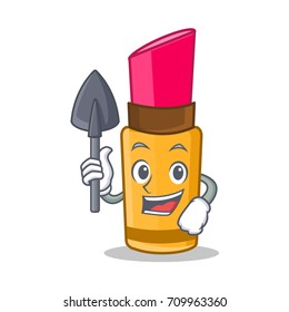 Miner lipstick character cartoon style
