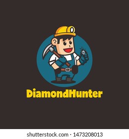 miner man character logo template