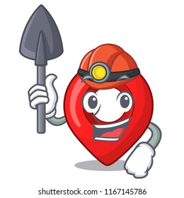 Miner map pointer navigation pin mascot cartoon