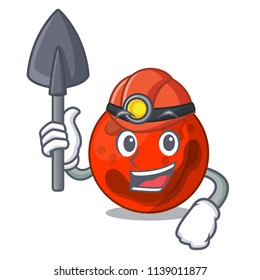 Miner mars planet mascot cartoon