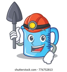 Miner measuring cup character cartoon