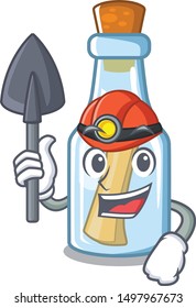 Miner message in bottle on a character