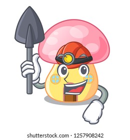 Miner mushroom house in a shape character