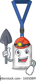Miner name tag isolated in the cartoon