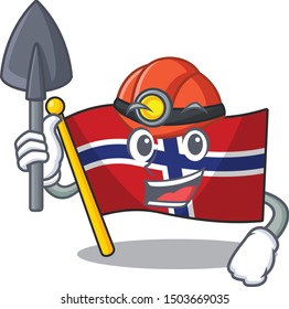 Miner norway flag is flown on character pole