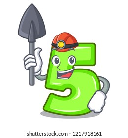 Miner number five isolated on the mascot