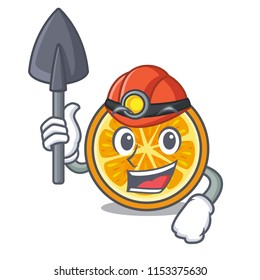 Miner orange mascot cartoon style