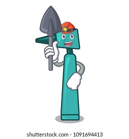 Miner otoscope mascot cartoon style
