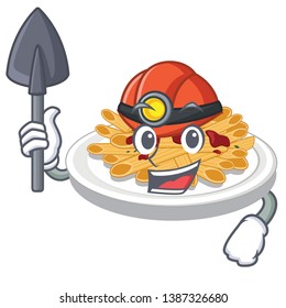 Miner pasta in the a mascot shape