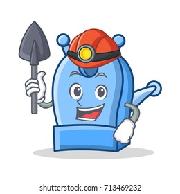Miner pencil sharpener character cartoon