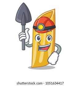 Miner penne pasta character cartoon