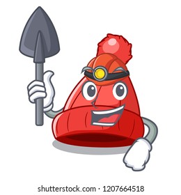 Miner photo of a cartoon woolen beanie