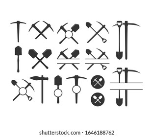 Miner pick axe sign symbol icon vector illustration