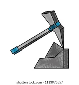 Miner pick isolated scribble