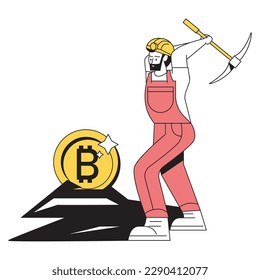 minero con icono de bitcoin de minería de datos de selección