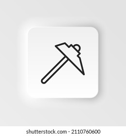 Miner, pick, tool vector icon. Element of design tool for mobile concept and web apps vector. Thin neumorphic style vector icon for website design