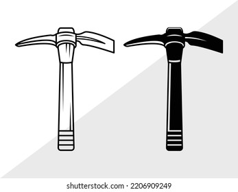 Miner Pickaxe SVG Printable Vector Illustration