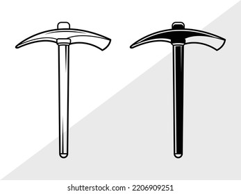 Miner Pickaxe SVG Printable Vector Illustration