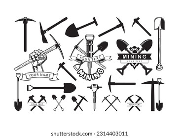 Miner Pickaxe Vector For Print, Miner Pickaxe Clipart, Miner Pickaxe vector Illustration