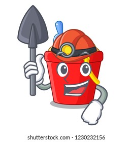 Miner picture beach bucket on shovel cartoon