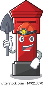 Miner pillar box isolated in the mascot