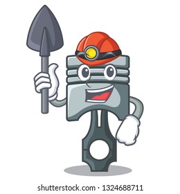 Miner piston isolated in the cartoon shape